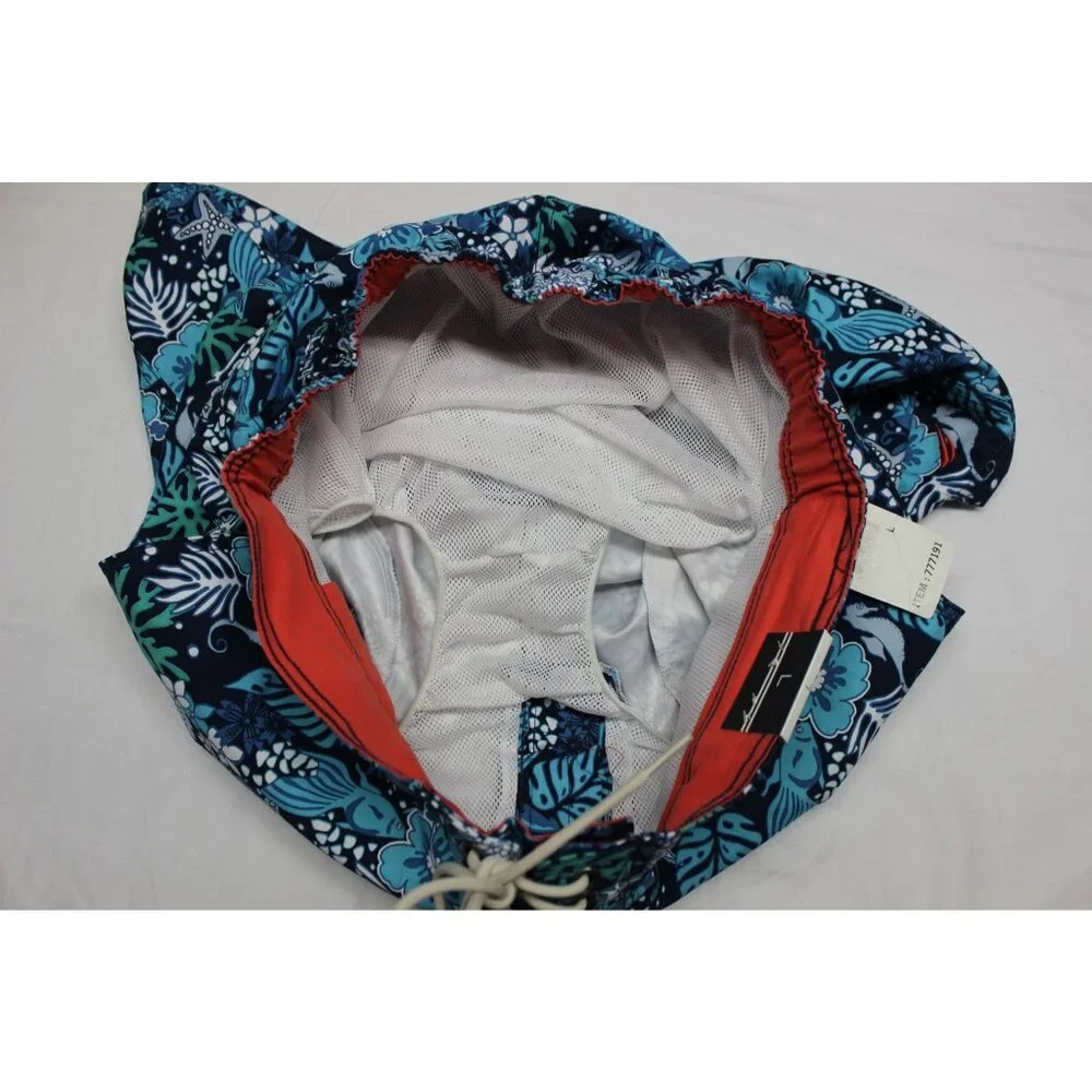 Nautica men's blue mesh‎ lined Hawaiian board shorts swim trunks L